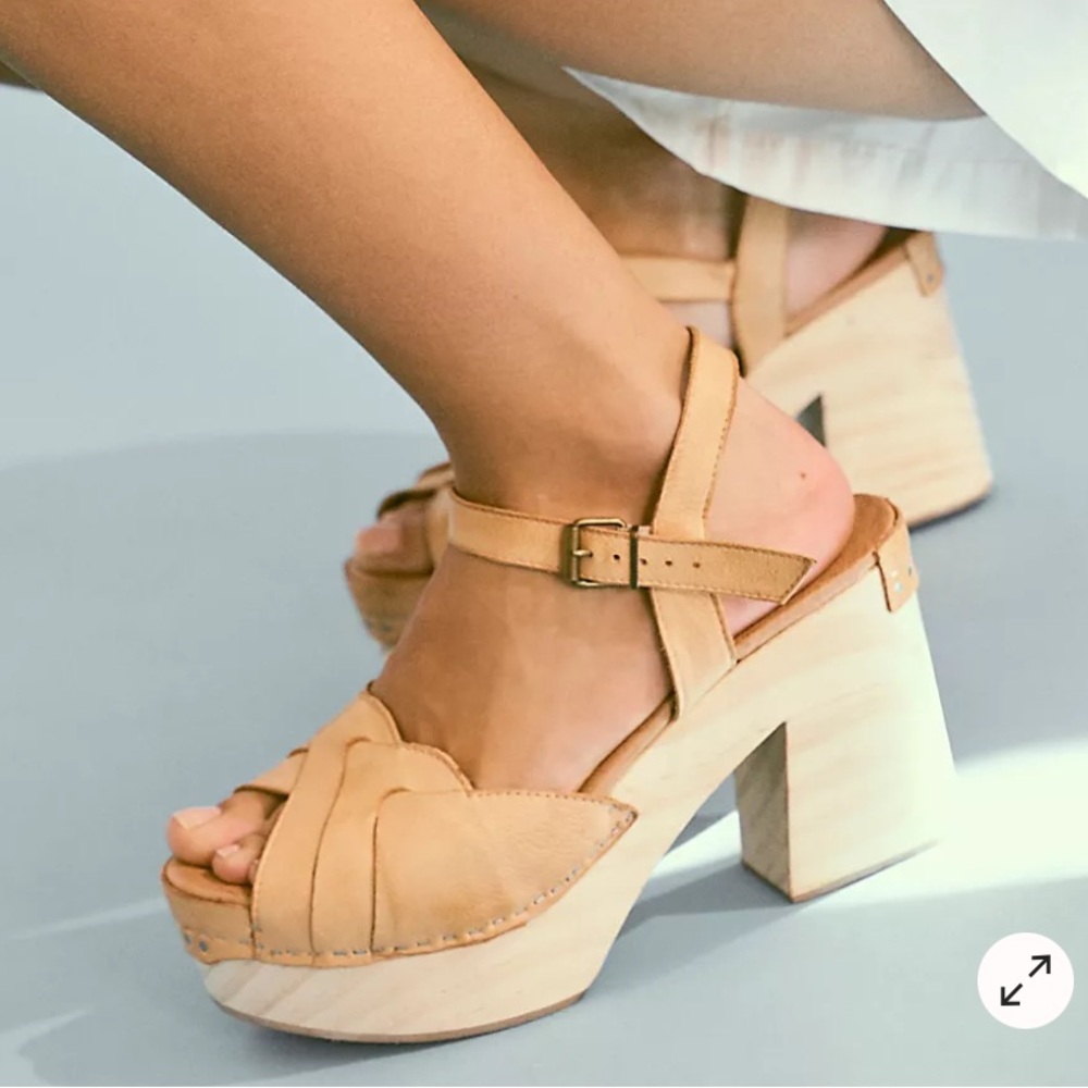New Orion Free People Sandals Heels Clogs Leather 37 / 7